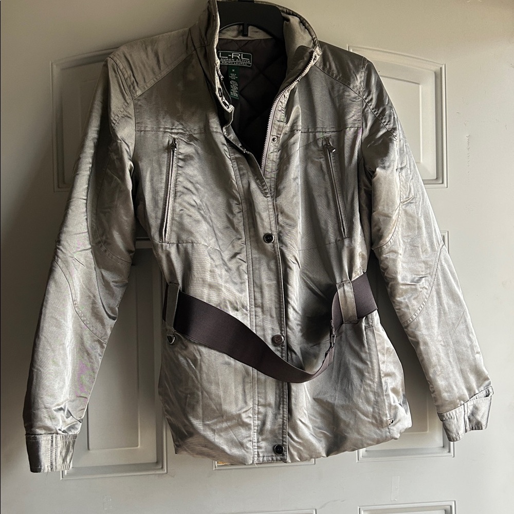 Lauren Ralph Lauren Black Utility Jacket with Epaulettes Size M